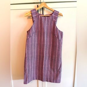 Southern Tide - Strapless Shift Dress, Chevron Pink/Navy/White Pattern